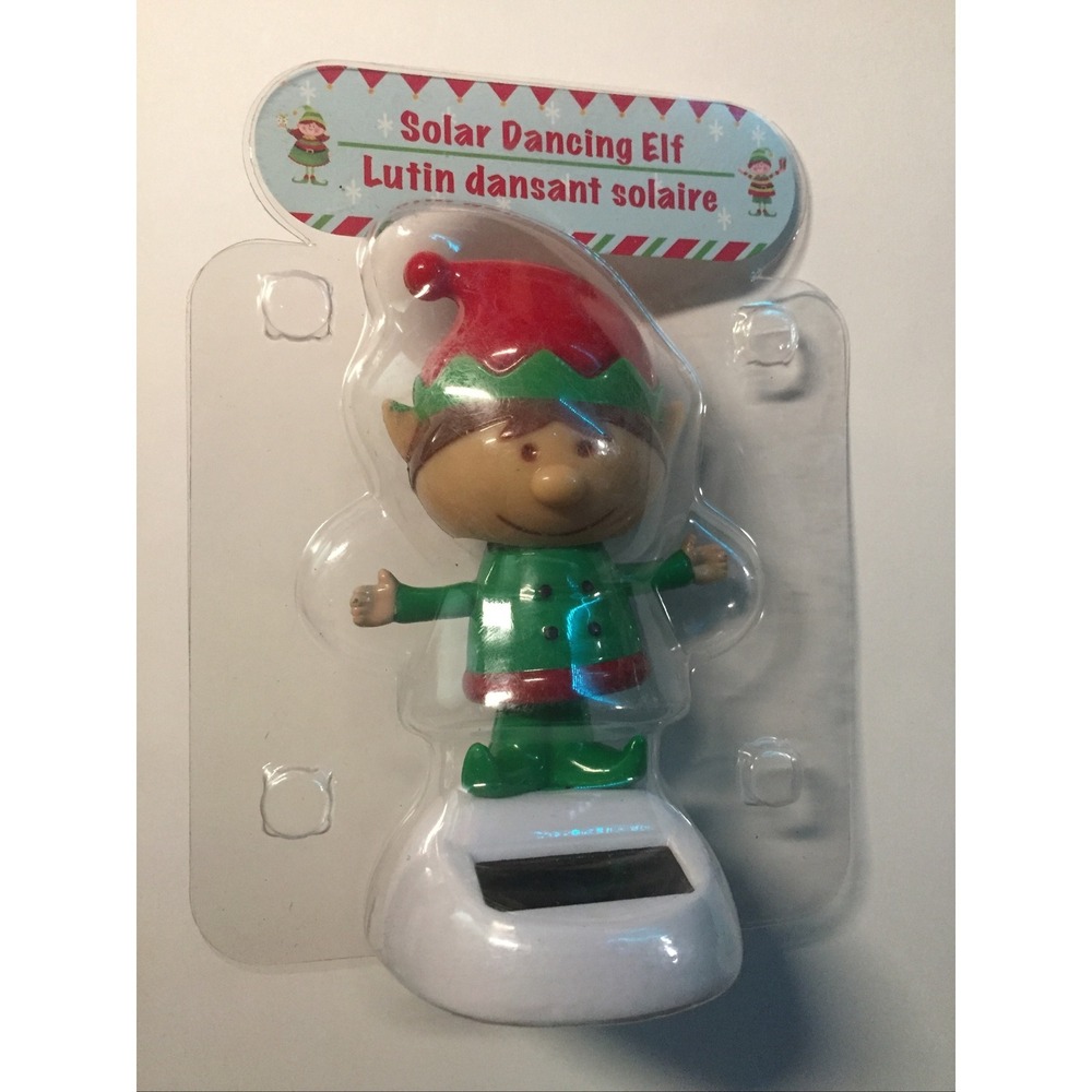 NEW Solar Dancer Powered Dancing Merry Christmas Santa's Helper ELF Bobble Head!
